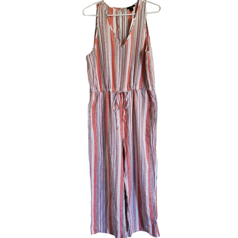 Drew Anthropologie Linen-Blend Wide-Leg Jumpsuit Nwt